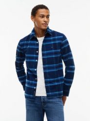 Tommy Jeans koszula z sztruksu Mężczyźni Regular Fit Sztruks niebieski, L. Niebieskie koszule Tommy Jeans, l, bez wzorów, z jeansu, bez kołnierzyka, bez ramiączek. Za 369.95 zł.