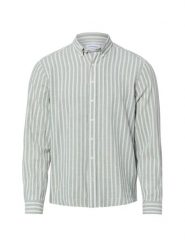 Lindbergh koszula casual z zawartością lnu Mężczyźni Regular Fit Bawełna zielony|biały, S. Białe koszule Lindbergh, m, bez wzorów, z bawełny, bez kołnierzyka, bez ramiączek. Za 229.95 zł.