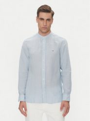 Tommy Hilfiger Koszula MW0MW39271 Błękitny Regular Fit. Niebieskie koszule Tommy Hilfiger, m, bez wzorów, ze lnu, bez kołnierzyka, bez ramiączek. Za 379.99 zł.