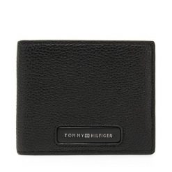 Portfel Tommy Hilfiger. Czarne portfele Tommy Hilfiger, bez wzorów. Za 179.99 zł.