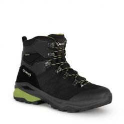 Buty trekkingowe męskie Aku 490388. Czarne buty turystyczne Aku, na zimę, bez wzorów, z gore-texu, za kostkę, bez zapięcia, trekkingowe, gore-tex. Za 798.00 zł.