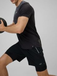 4F Spodenki treningowe szybkoschnące męskie - czarne XL. Czarne krótkie spodenki sportowe 4F, m, bez wzorów, z materiału. Za 169.99 zł.