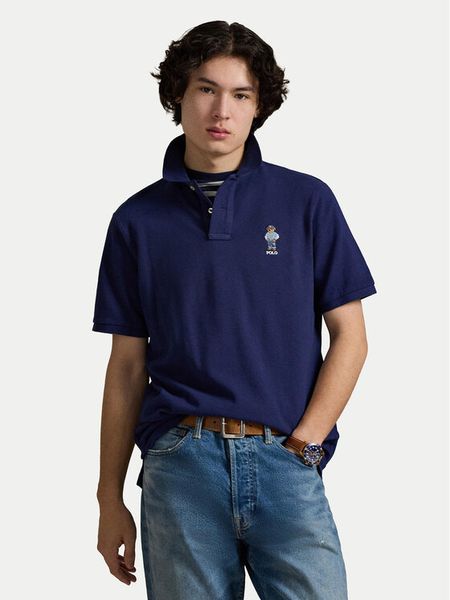 Polo Ralph Lauren Polo 710B14620001 Granatowy Classic Fit. Niebieskie koszulki polo Polo Ralph Lauren, m, bez wzorów, z bawełny, bez kołnierzyka, bez ramiączek. Za 1,078.99 zł.