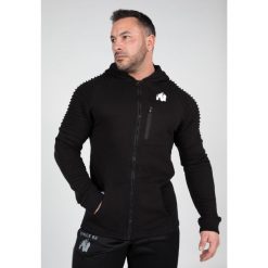 Bluza fitness męska Gorilla Wear Delta Hoodie rozpinana z kapturem. Czarne bluzy z kapturem GORILLA WEAR, m, bez wzorów, z bawełny, z kapturem. Za 329.00 zł.