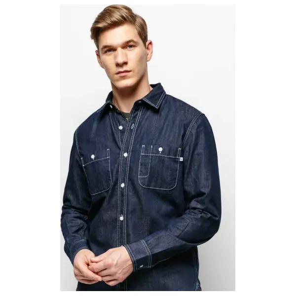 Timberland Koszula Ls Mumford River Denim Cargo Worker , granatowy, rozmiar M. Niebieskie koszule Timberland, m, bez wzorów, z denimu, bez kołnierzyka, bez ramiączek. Za 479.99 zł.