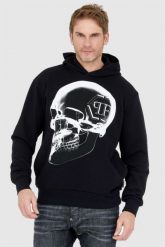 PHILIPP PLEIN Czarna bluza męska z kapturem x-ray skull. Czarne bluzy z kapturem Philipp Plein, l, bez wzorów, z kapturem. W wyprzedaży za 1,999.99 zł.