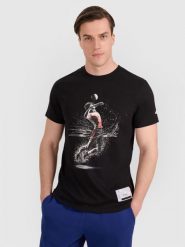 4F T-shirt regular z nadrukiem siatkarskim męski - czarny XXL. Czarne t-shirty sportowe 4F, bez wzorów, z bawełny, bez ramiączek, do siatkówki. W wyprzedaży za 39.99 zł.