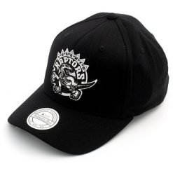 Czapka 6-panelowa Toronto Raptors NBA B&W Logo 110. Czarne czapki z daszkiem Mitchell & Ness, bez wzorów. Za 198.50 zł.