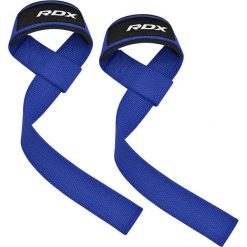 Paski do podnoszenia ciężarów RDX W1 Weight Training Wrist Straps. Niebieskie paski RDX SPORTS, bez wzorów, sportowe. Za 49.99 zł.