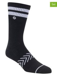 Skechers Skarpety (6 par) w kolorze biało-czarnym rozmiar: 40,5-46. Czarne skarpety Skechers, bez wzorów, ze splotem. Za 65.99 zł.