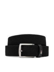 Tommy Hilfiger Pasek Męski Denton Elastic 3.5 AM0AM13354 Czarny. Czarne paski Tommy Hilfiger, bez wzorów, z materiału. Za 139.99 zł.