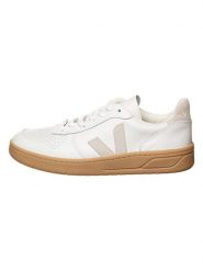 Veja Skórzane sneakersy "V 10" w kolorze kremowo-białym rozmiar: 43. Białe buty sportowe casual Veja, bez wzorów, bez zapięcia. Za 434.85 zł.
