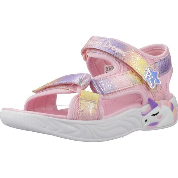 Sandały SKECHERS UNICORN Rose. Czerwone sandały Skechers, z syntetyku, bez zapięcia. Za 199.99 zł.
