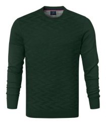 Bawełniany Sweter Pako Jeans - Okrągły Dekolt - Ciemnozielony. Zielone swetry rozpinane Pako Jeans, l, bez wzorów, z bawełny, bez kołnierzyka, bez ramiączek. Za 169.00 zł.