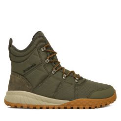 Trekkingi Columbia. Zielone botki sznurowane Columbia, bez wzorów, bez obcasa, bez zapięcia. Za 569.99 zł.