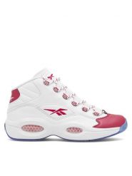 Reebok Sneakersy Question Mid 100074721 Biały. Białe buty sportowe casual Reebok, bez wzorów, ze skóry, bez zapięcia. Za 699.99 zł.