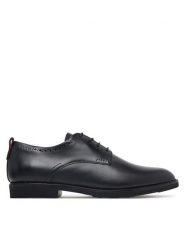 HUGO Półbuty Ginsby 50569007 Czarny. Czarne eleganckie półbuty Hugo, bez wzorów, ze skóry, bez obcasa, bez zapięcia. Za 764.99 zł.