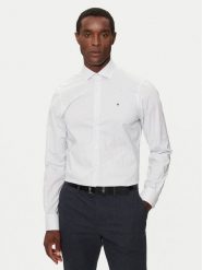 Tommy Hilfiger Koszula MW0MW36923 Biały Slim Fit. Białe koszule Tommy Hilfiger, m, bez wzorów, z bawełny, bez kołnierzyka, bez ramiączek. Za 229.99 zł.