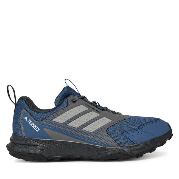 Trekkingi adidas. Niebieskie botki sznurowane Adidas, bez wzorów, bez zapięcia. Za 299.99 zł.