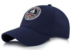 Bawełniana Bejsbolówka (Czapka z Daszkiem) - Pako Jeans - Print z Żaglówką, Granat. Niebieskie czapki z daszkiem Pako Jeans, bez wzorów, z bawełny. Za 55.00 zł.