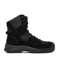 Trzewiki Hunter. Czarne botki sznurowane Hunter, bez wzorów, bez obcasa, bez zapięcia. Za 299.99 zł.