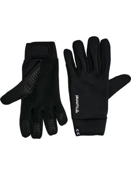 Rękawiczki sportowe dla dorosłych Hummel Warm Player Glove. Czarne rękawiczki Hummel, bez wzorów, z jersey. Za 99.00 zł.