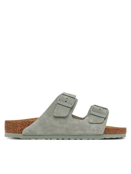 Birkenstock Klapki Arizona zamsz 1029146 Zielony. Zielone klapki Birkenstock, ze skóry. Za 359.99 zł.