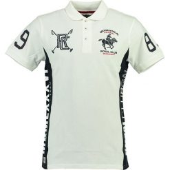 Koszulka polo "Kevian" w kolorze białym. Koszulki polo marki Geographical Norway, z nadrukiem, z bawełny, polo, z krótkim rękawem. W wyprzedaży za 117.95 zł.