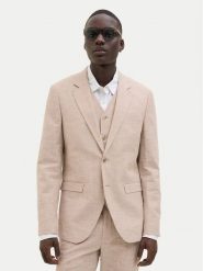 Jack&Jones Marynarka Riviera 12228721 Beżowy Slim Fit. Brązowe garnitury Jack&Jones, m, bez wzorów, ze lnu. Za 319.99 zł.