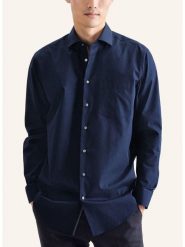 Seidensticker Koszula - Regular fit - w kolorze granatowym rozmiar: 44. Niebieskie koszule Seidensticker, bez wzorów, z bawełny, bez kołnierzyka, bez ramiączek. Za 115.24 zł.