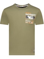Geographical Norway Koszulka "Jholme" w kolorze khaki rozmiar: M. Brązowe bezrękawniki Geographical Norway, m, bez wzorów, z bawełny, bez kołnierzyka, bez ramiączek. Za 88.43 zł.