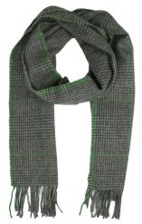 Szalik Wełniany z Frędzlami, Szaro-Zielony w Kratkę, Męski, Jesienno-Zimowy -V. FRAAS. Szare szaliki V. Fraas, bez wzorów, z materiału. Za 85.00 zł.