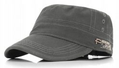 Męska, Wiosenno-Letnia Czapka Patrolówka - Pako Jeans - Szara. Szare czapki z daszkiem Pako Jeans, na lato, bez wzorów, z bawełny. Za 75.00 zł.