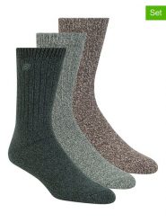 Skechers Skarpety (3 pary) w różnych kolorach rozmiar: 43-46. Brązowe skarpety Skechers, bez wzorów, ze splotem. Za 35.10 zł.