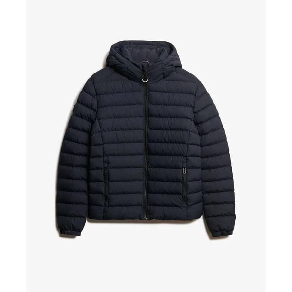 Kurtka puchowa Superdry. Brązowe kurtki Superdry, na jesień, l, z aplikacjami, z materiału, z kapturem. Za 525.00 zł.