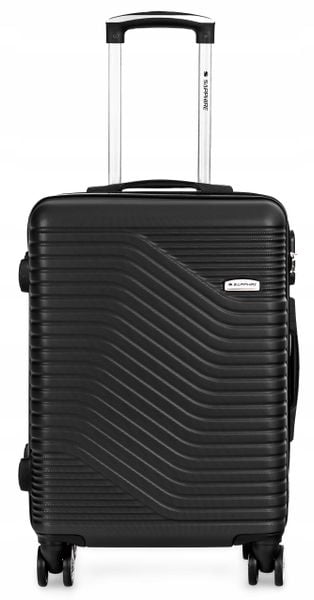 Walizka podróżna na kółkach Sapphire ST-140 DUO - kabinowa ABS. Czarne walizki Sapphire, bez wzorów, z gumy, małe. Za 89.80 zł.