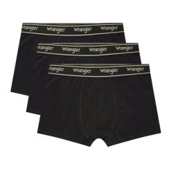 3PAK MĘSKIE BOKSERKI WRANGLER TRUNKS ODWIN BLACK U5_22207_WRA. Czarne bokserki Wrangler, l, bez wzorów. Za 79.99 zł.