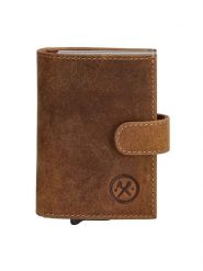 HIDE & STITCHES Skórzany portfel w kolorze jasnobrązowym - 8 x 10 x 2 cm rozmiar: onesize. Brązowe portfele HIDE & STITCHES, bez wzorów, z materiału. Za 113.99 zł.