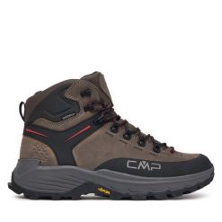 Trekkingi CMP. Brązowe botki sznurowane CMP, bez wzorów, bez obcasa, bez zapięcia. Za 789.99 zł.
