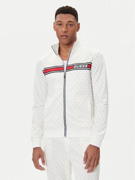 Guess Bluza Z2BQ06 K7122 Biały Regular Fit. Białe bluzy Guess, m, z aplikacjami, z bawełny, bez kaptura. Za 369.99 zł.