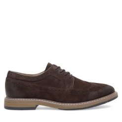 Półbuty Gino Rossi. Brązowe eleganckie półbuty Gino Rossi, bez wzorów, bez obcasa, bez zapięcia. Za 223.99 zł.