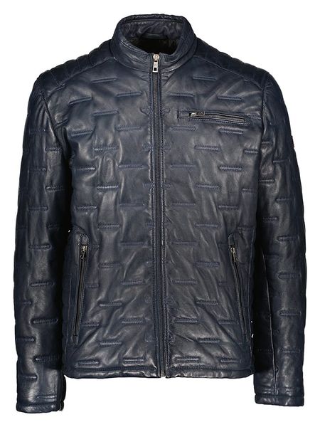 Bugatti Skórzana kurtka w kolorze granatowym rozmiar: 58. Niebieskie kurtki Bugatti, bez wzorów, ze skóry, bez kaptura. Za 578.99 zł.