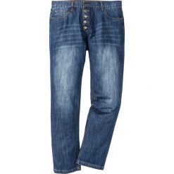 Dżinsy z widocznymi guzikami rozporka Regular Fit Straight bonprix niebieski. Jeansy marki Under Armour. Za 59.99 zł.