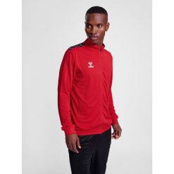 Bluza sportowa męska Hummel Authentic Poly Zip Jacket. Czerwone bluzy bez kaptura Hummel, m, bez wzorów, bez kaptura. Za 168.00 zł.