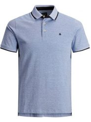 Jack & Jones Koszulka polo "Paulos" w kolorze błękitnym rozmiar: M. Niebieskie koszulki polo sportowe Jack & Jones, m, bez wzorów, z bawełny, bez kołnierzyka, bez ramiączek. Za 118.56 zł.