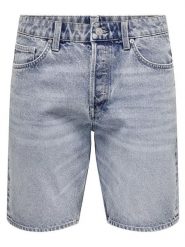 ONLY & SONS Szorty dżinsowe w kolorze błękitnym rozmiar: XXL. Niebieskie szorty Only & Sons, xxl, z aplikacjami, z bawełny, klasyczne. Za 57.06 zł.
