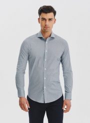 PAKO LORENTE - Koszula męska we wzór geometryczny. Koszule Pako Lorente, m, bez wzorów, z bawełny, bez kołnierzyka, bez ramiączek. Za 149.99 zł.