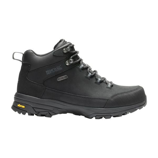 Męskie skórzane buty trekkingowe Burrell. Brązowe buty turystyczne Regatta, bez wzorów, z materiału, bez zapięcia, trekkingowe. Za 899.99 zł.