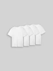 Męska Koszulka Tom Tailor 4 pack t-shirts White 1042383 20000. Białe t-shirty Tom Tailor, m, bez wzorów, bez kołnierzyka, bez ramiączek. Za 159.99 zł.