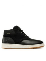 Polo Ralph Lauren Trzewiki Sneaker Boot 809855863002 Czarny. Czarne botki sznurowane Polo Ralph Lauren, bez wzorów, ze skóry, bez obcasa, bez zapięcia. Za 669.00 zł.